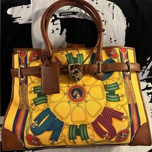 Ralph Lauren Collection Spectator Equestrian Scarf tote handbag EXTREMELY RARE